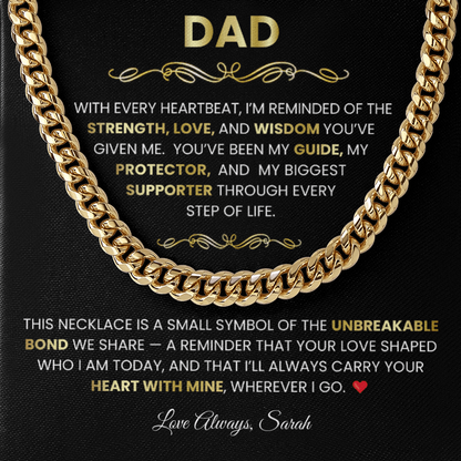 To My Dad - Cuban Link Chain Necklace from Daughter | Christmas Gift for Father - TheBestGiftPlace
