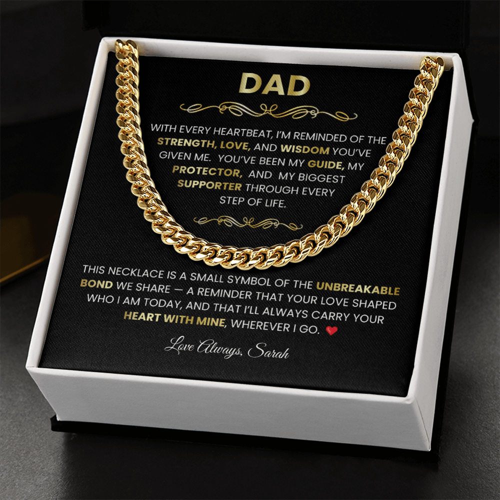 To My Dad - Cuban Link Chain Necklace from Daughter | Christmas Gift for Father - TheBestGiftPlace