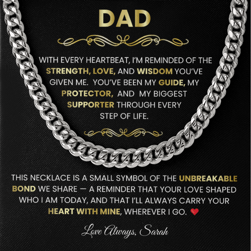 To My Dad - Cuban Link Chain Necklace from Daughter | Christmas Gift for Father - TheBestGiftPlace