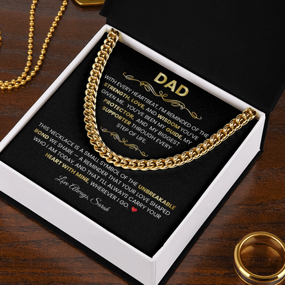 To My Dad - Cuban Link Chain Necklace from Daughter | Christmas Gift for Father - TheBestGiftPlace