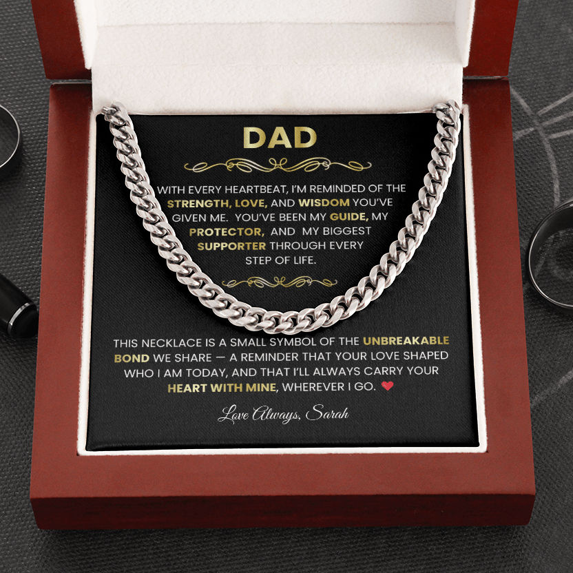 To My Dad - Cuban Link Chain Necklace from Daughter | Christmas Gift for Father - TheBestGiftPlace