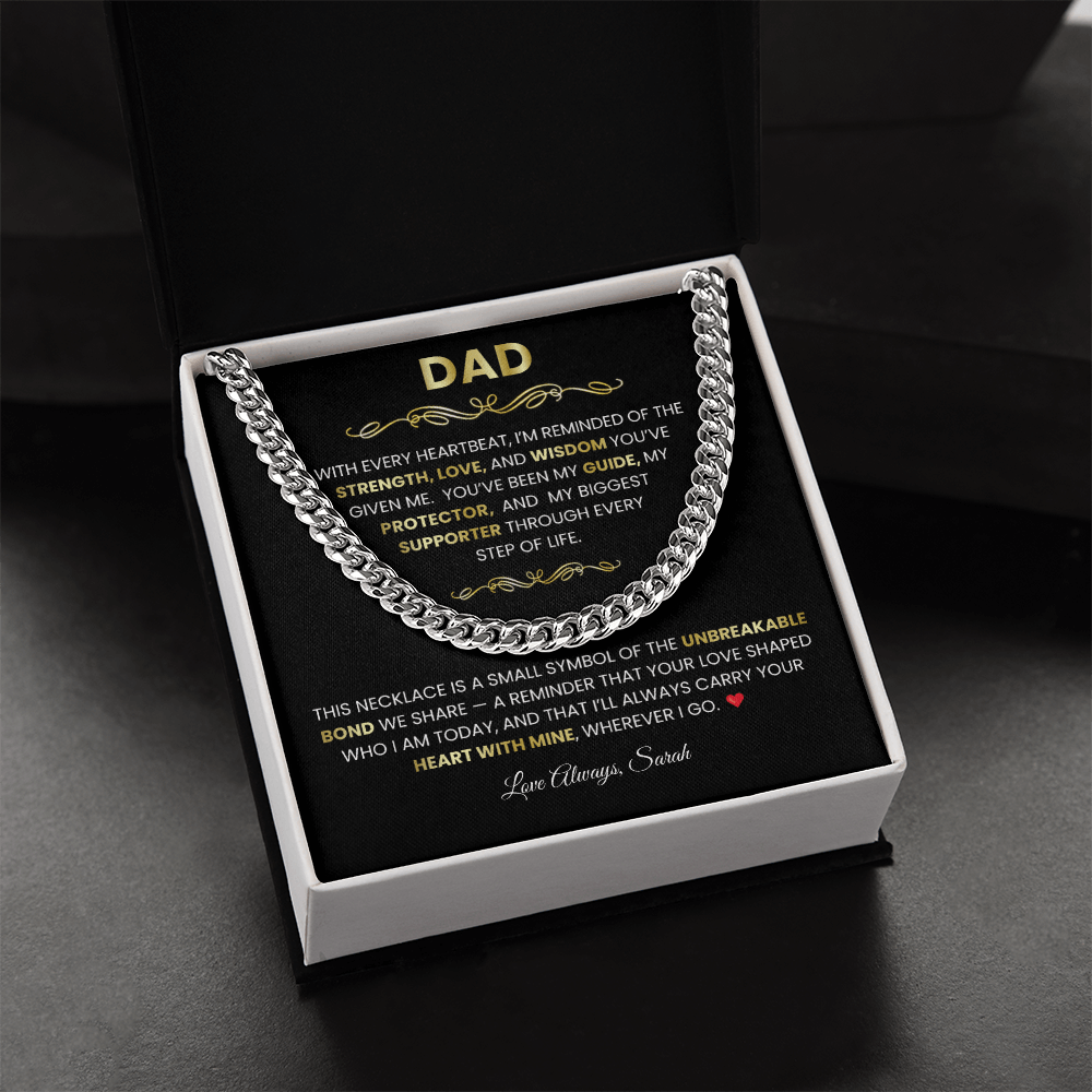 To My Dad - Cuban Link Chain Necklace from Daughter | Christmas Gift for Father - TheBestGiftPlace