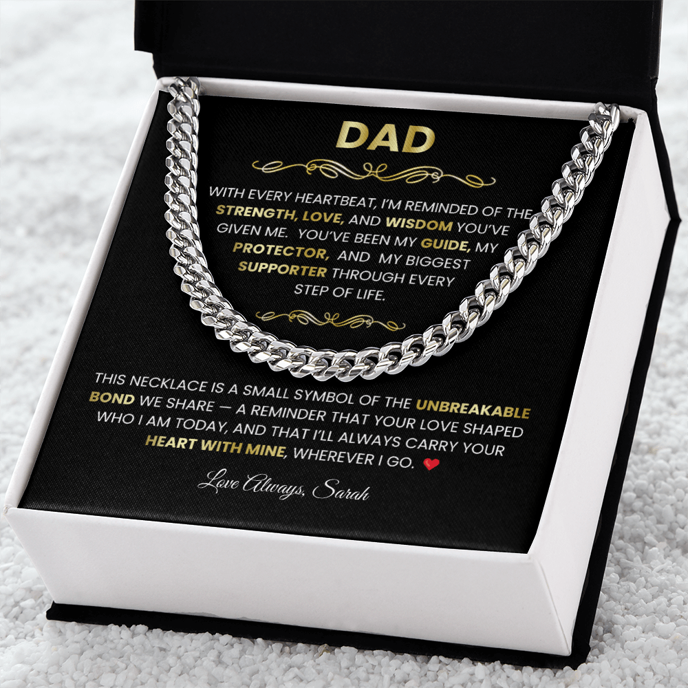 To My Dad - Cuban Link Chain Necklace from Daughter | Christmas Gift for Father - TheBestGiftPlace