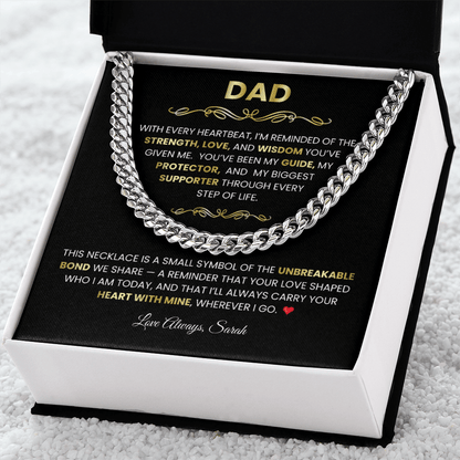 To My Dad - Cuban Link Chain Necklace from Daughter | Christmas Gift for Father - TheBestGiftPlace