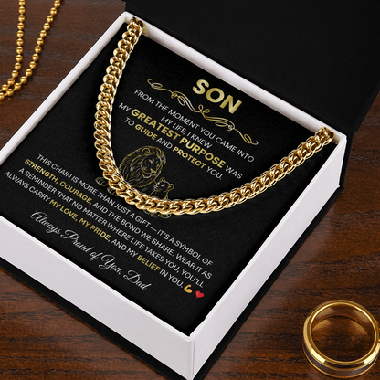 To My Son - Cuban Link Chain Necklace | Gift from Dad for Graduation, Birthday or Christmas - TheBestGiftPlace